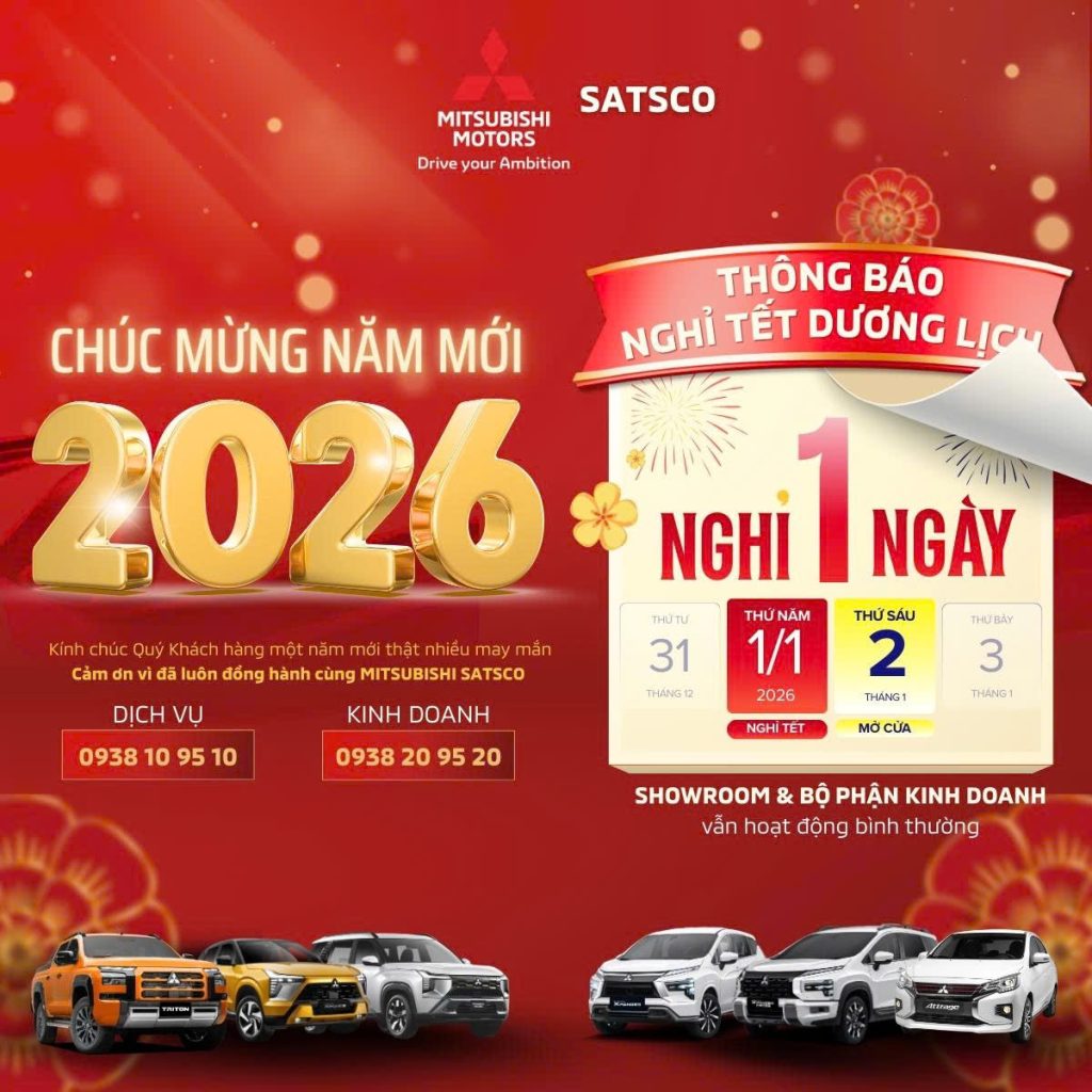 MITSUBISHI SATSCO THÔNG BÁO LỊCH NGHỈ TẾT DƯƠNG LỊCH 2026 