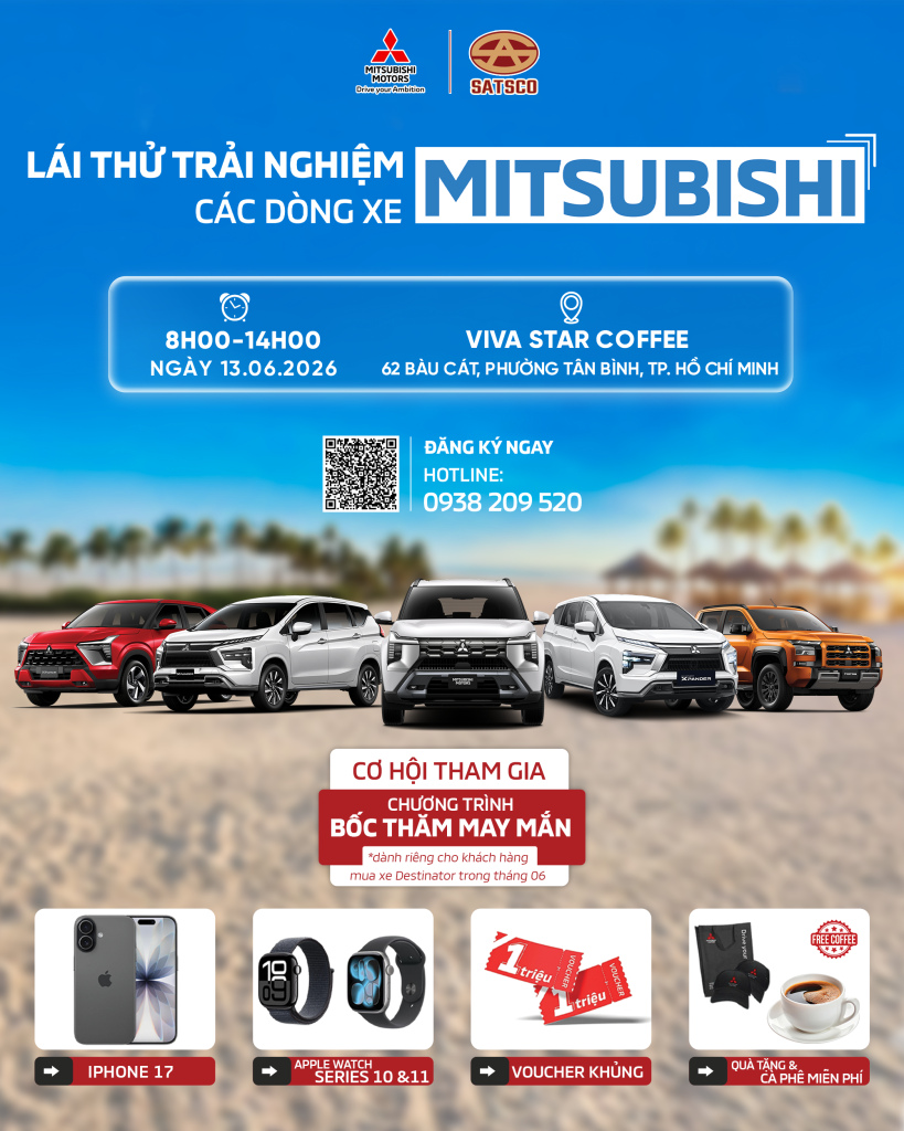 SỰ KIỆN TRƯNG BÀY & LÁI THỬ XE MITSUBISHI NGÀY 13.06.2026 TẠI TÂN BÌNH
