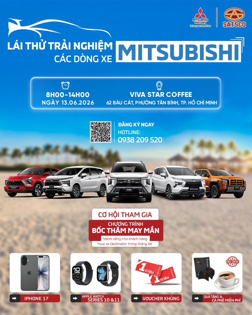 SỰ KIỆN TRƯNG BÀY & LÁI THỬ XE MITSUBISHI NGÀY 13.06.2026 TẠI TÂN BÌNH