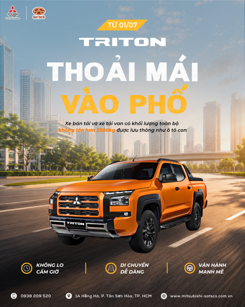 TỪ 01/07: MITSUBISHI TRITON LĂN BÁNH VÀO PHỐ “NHẸ TÊNH” NHƯ Ô TÔ CON!
