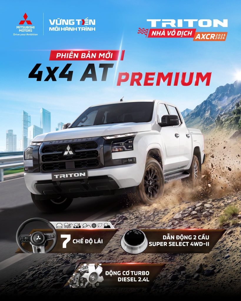 CHÍNH THỨC RA MẮT PHIÊN BẢN MỚI: TRITON 4WD AT PREMIUM BẢN LĨNH NHÀ VÔ ĐỊCH AXCR