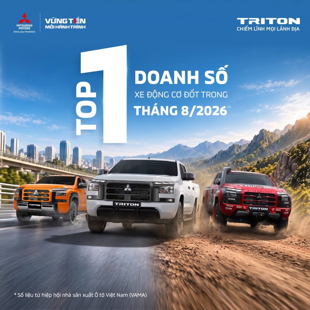 TRITON | TOP 1 DOANH SỐ XE ĐỘNG CƠ ĐỐT TRONG BÁN CHẠY THÁNG 8/2026